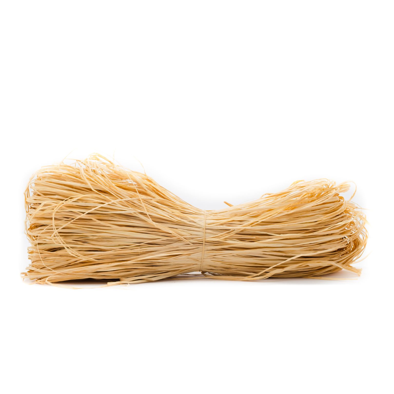 natural raffia isolated on white background